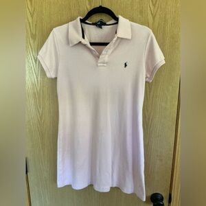 Ralph Lauren Polo Sport shirt dress, light pink, women large, pony logo, cotton